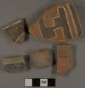 22 Pueblo III red and polychrome potsherds