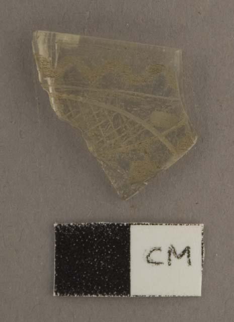 Etched glass fragment