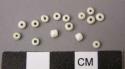 Glass beads, small, round white glass beads