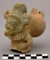 Ceramic figurine whistle, anthropomorph with bulbous element, broken