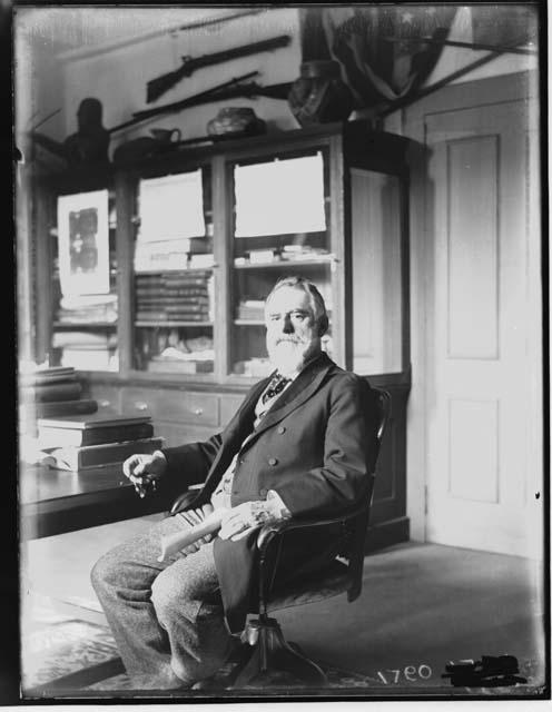 F.W. Putnam in Private Office, Peabody Museum