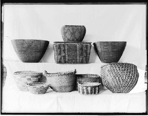 Collection of woven baskets