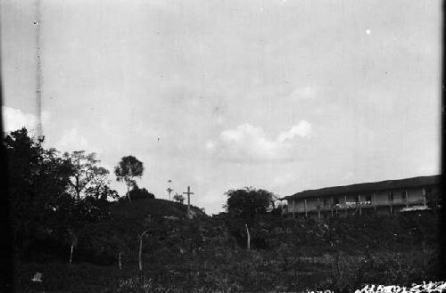 Mound next to house in South America