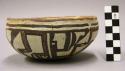 Bowl, polacca polychrome style c. int: splatter design; ext: linear design. 6.5