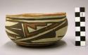 Bowl, polacca polychrome style c. int: splatter design; ext: linear design. 7.0