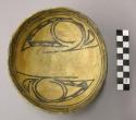 Bowl, polacca polychrome style c. int: zuni rain bird design; ext: unslipped, no