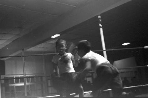 Kids in boxing ring fighting