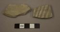 Black-on-white design pottery sherds