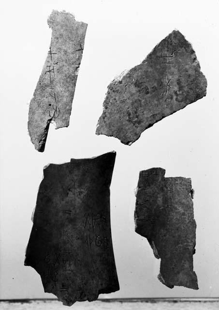 Inscribed oracle bones