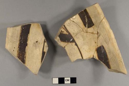 3 sherds from Jeddito black-on-yellow pottery bowl