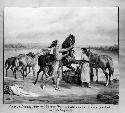 "At the Hidatsa Village Missouri near Ft. Bert hold, 1851" by Friedrich Kurz