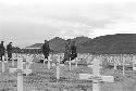 Whitcomb (rear center) guiding General Hulls and Ridgeway through the United Nations Cemetery near Pusan