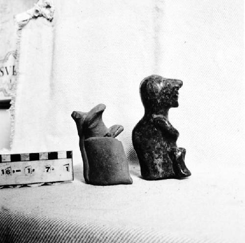 Two small pottery figurines