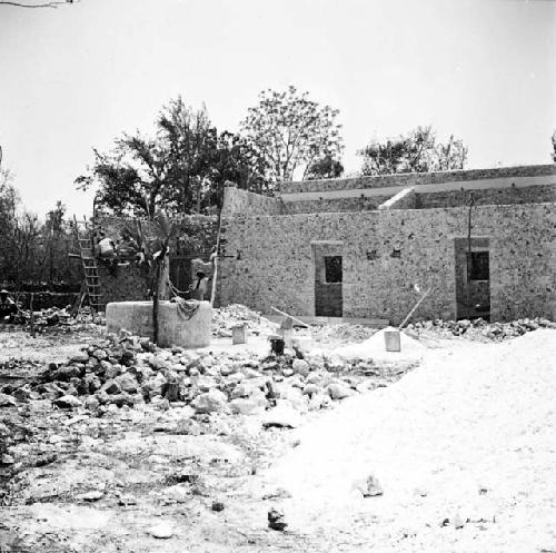 Telchaquillo camp in construction - from patio side