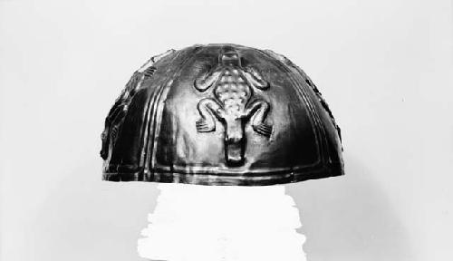 Gold helmet, side view