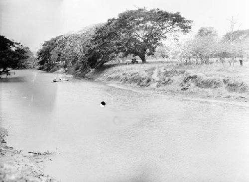 M Conte in boat on the Rio Grande