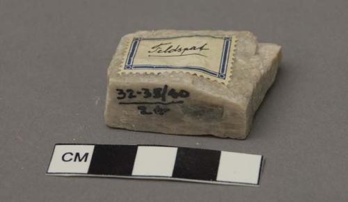 Piece of feldspar, raw material used in the manufacture of porcelain