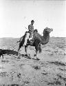 Caravan owner mounted on camel