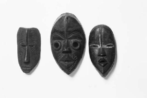 Three wooden masks, Somi Clan