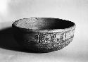 Pottery bowl, incised ornamentation below rim