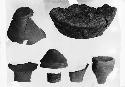 Potsherds, plain undecorated ware and fluted ware