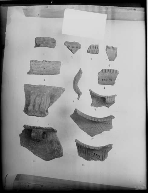 Pottery and other artifacts from Nemaha camp site