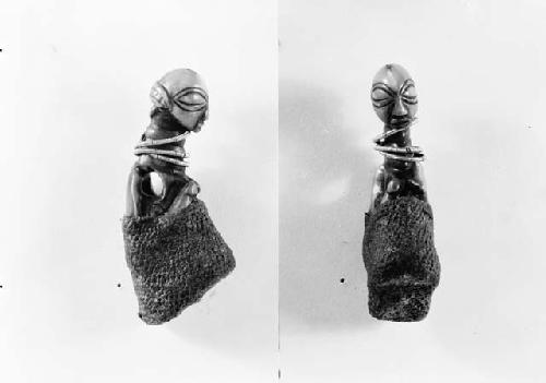 Ivory figurine, full face and profile, part of medicine man's equipment