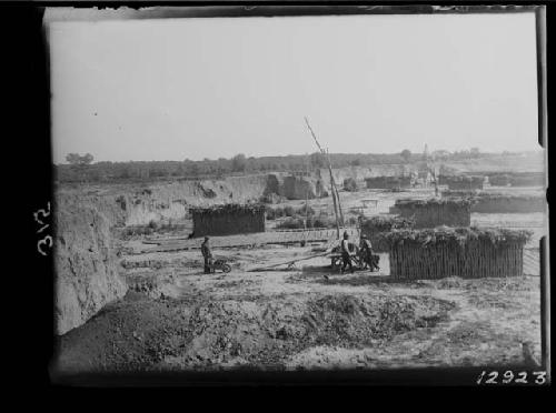 Brickmakers working