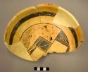 Part of Awatovi black-on-yellow pottery bowl