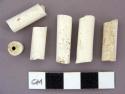 Ceramic, pipe stem, fragments, four fragments refit