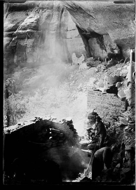 Cliff Palace - Looking into Kiva H from Between Kivas F and G