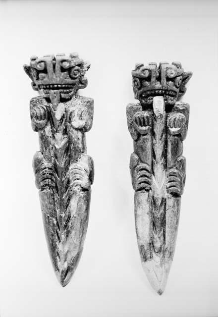 Pair carved manatee ribs from Grave 1, number 264