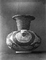 Polychrome effigy carafe with ring base from grave 6, lower level, number 9