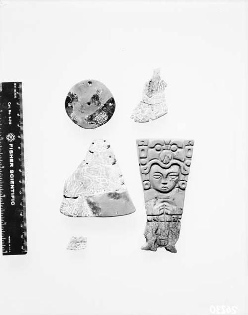 Jade objects with glyphs