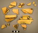 Restorable Awatovi black-on-yellow potsherd