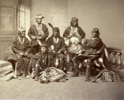 Zuni and Hopi men with Frank Hamilton Cushing