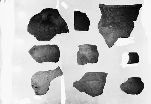 Potsherds, plain undecorated ware and fluted ware