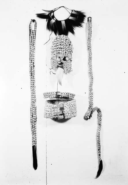 Belt with cowrie shells, all part of medicine man's equipment