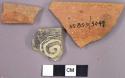 Decorated rim potsherds