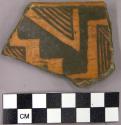 Black on red sherd with geometric pattern