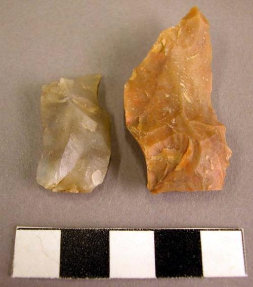 Stone, chipped stone, edged tool, biface, with cortex, chipping debris