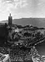 View of square showing octagonal mosque tower