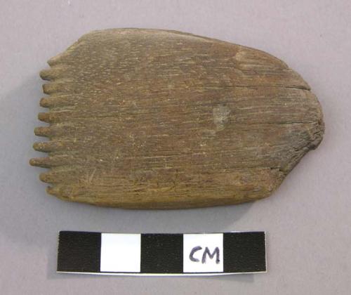 Fragment of wooden comb