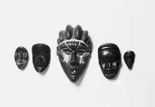 Five wooden masks