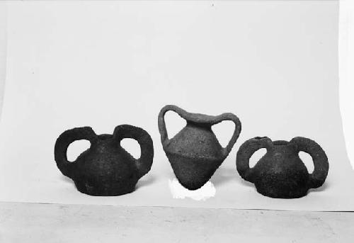 Three pottery vessels