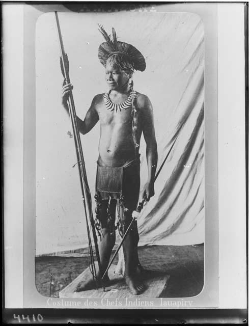 Indian costume on model of Cayapo Indian