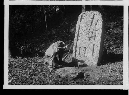 Stela and Altar in Front of Mound A, Group X