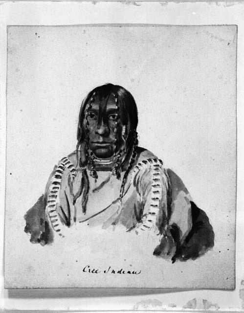 Cree man, Pe-A-Pus-Qua-Num, April, 1848 - Watercolor by Paul Kane