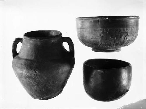 Three casts of pottery vessels