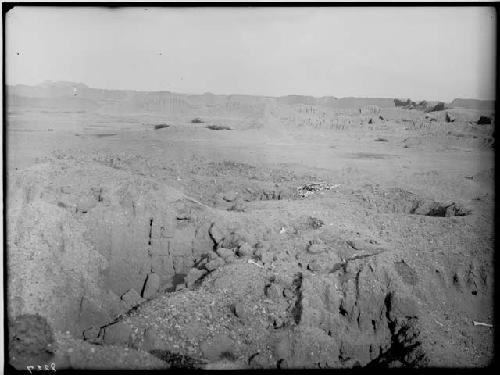 Foreground remains south of Tello group. Middle foreground Bandelier group